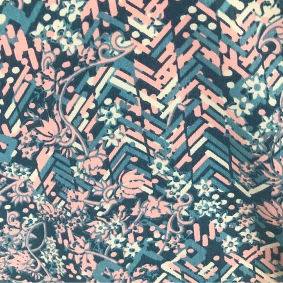 LuLaRoe Bianka floral chevron short sleeve cardigan kimono S - Picture 6 of 8